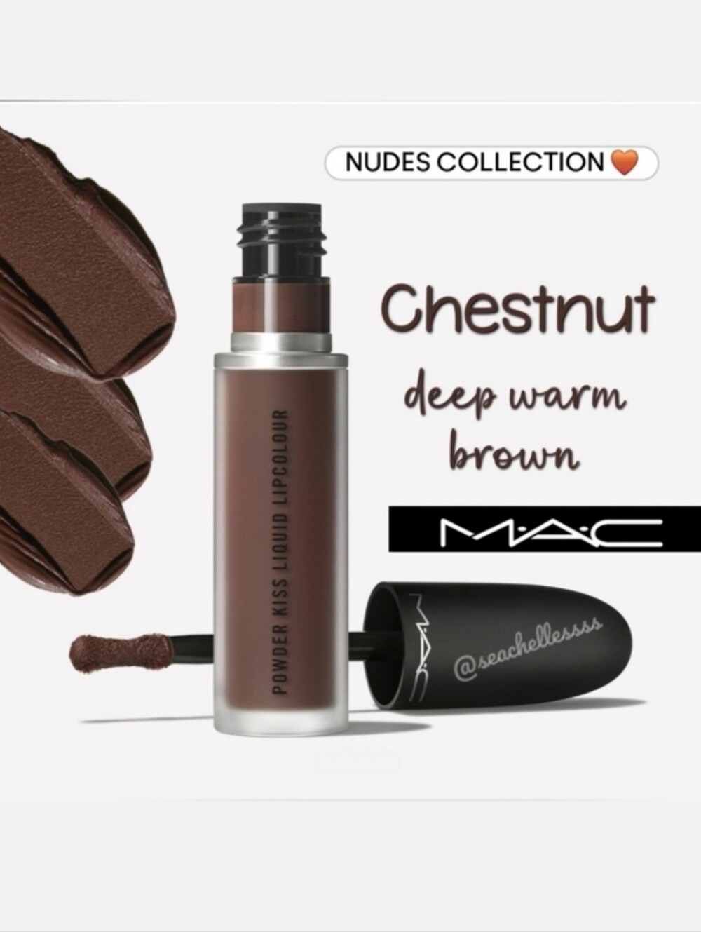 MAC Cosmetics Powder Kiss Liquid Lipstick Chestnut Warm Brown Brand New In Box